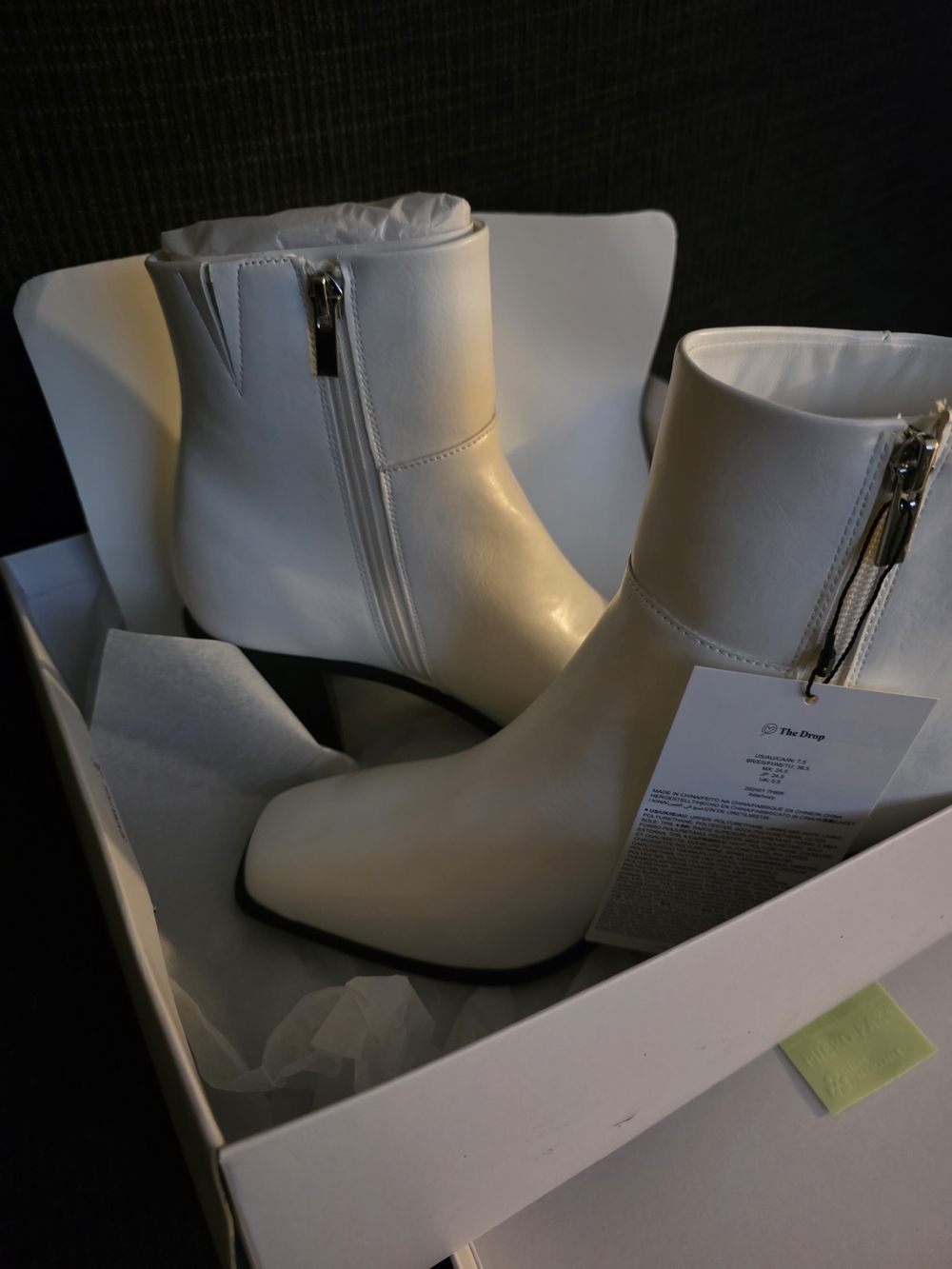 Minimalist White Faux Leather Ankle Booties with Side Zip